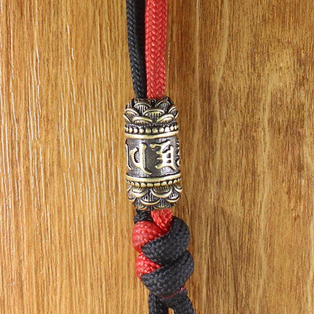 Brass Buddha Sutra Pendant Cylinder Charm DIY Paracord Metal Portable Ornaments Buckle Hooks