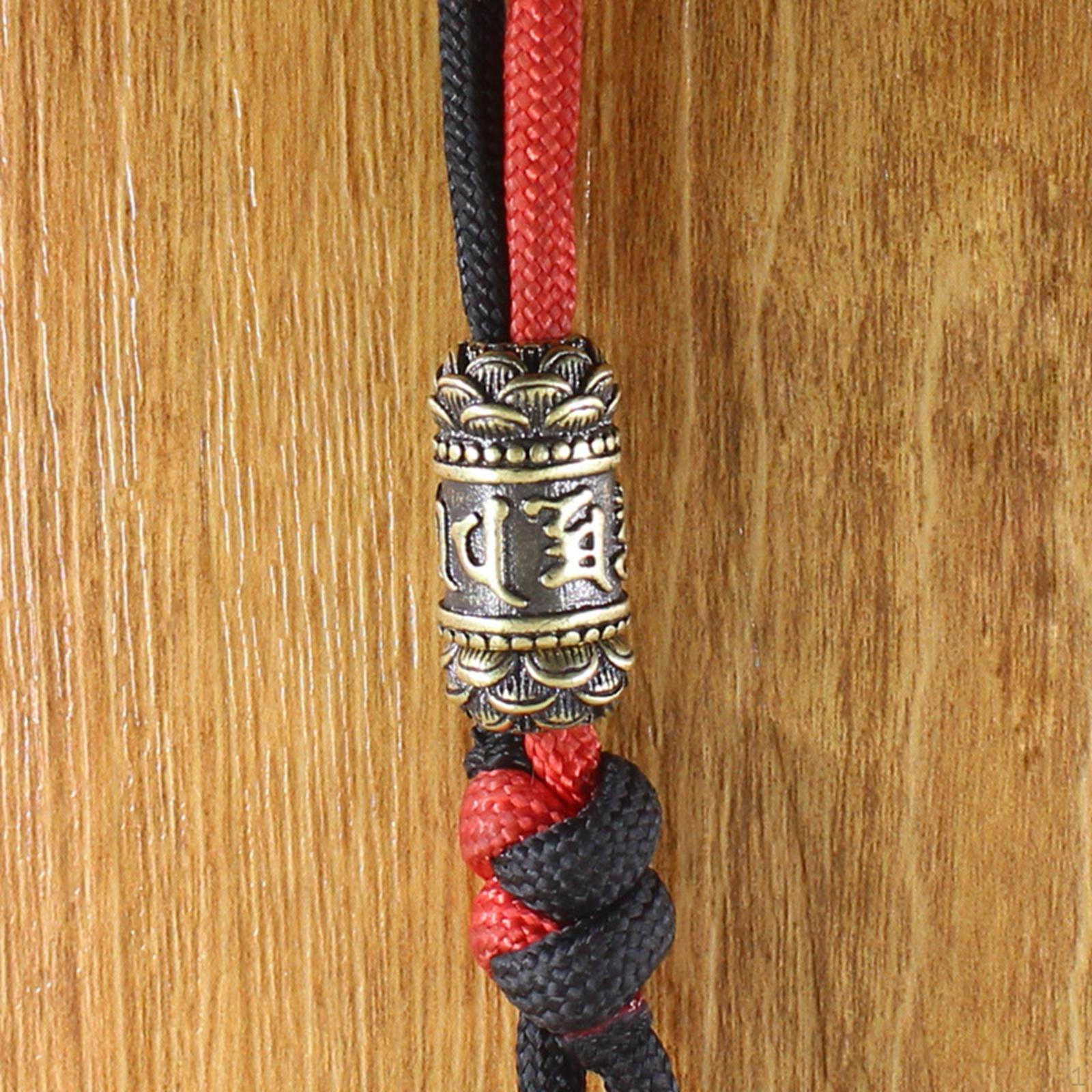 Brass Buddha Sutra Pendant Cylinder Charm DIY Paracord Metal Portable Ornaments Buckle Hooks