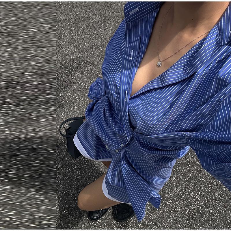 Women's Color Blocked Striped Shirt Wide Leg Shorts Set for Spring and Summer Casual Loose Fit Daily Commuting VersatileFrench Style Lady Sets