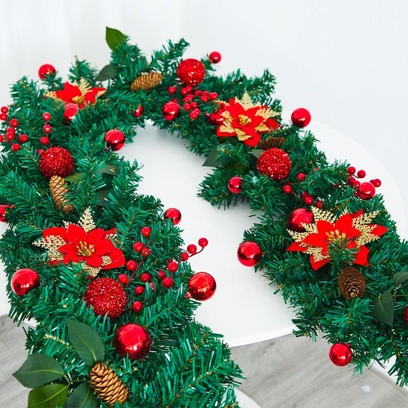 Luminous Christmas Garland and Wreath Ornaments for Shopping Malls, Hotels, and Staircases.