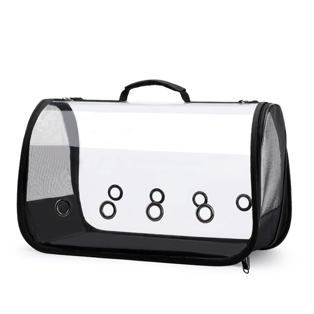 Dog Cat Shoulder Bag Breathable PVC Cat Space Capsule Pet Travel Carrier Handbag Dog Carrier Bag S чёрный