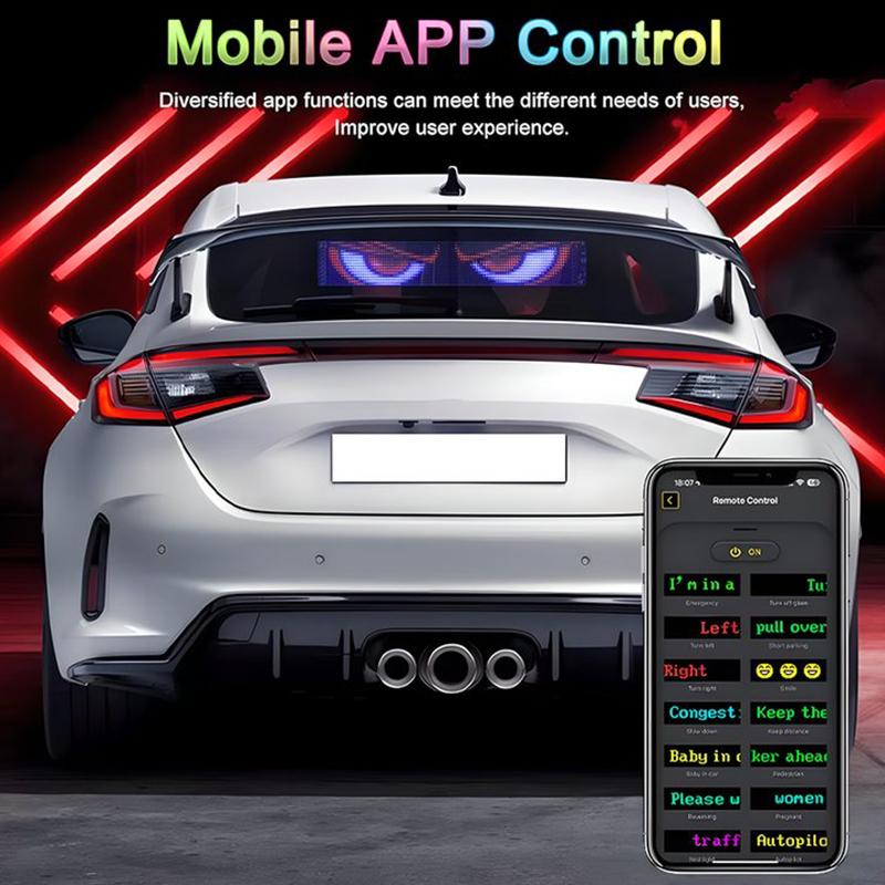 Car Truck Devil's Eye Signs Light Multilingual Car LED Matrix Pixel Panel Scrolling Advertising 5V USB Smart App Remote Control