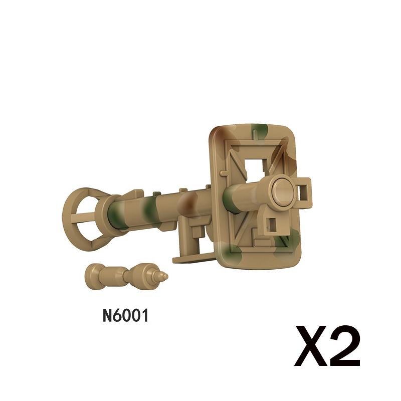Military Soliders Figure Waffen Building Block German US Helmet Goggle Bazooka Anti Tank Rocket Launcher Flamethrower Brick Toys
