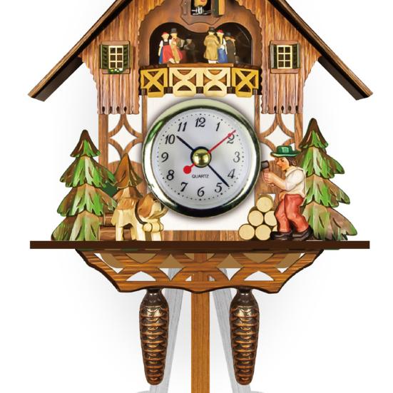 Wooden Wall Clock Precise Decorative Nordic Style Antique Wooden Hanging Clock for Living Room