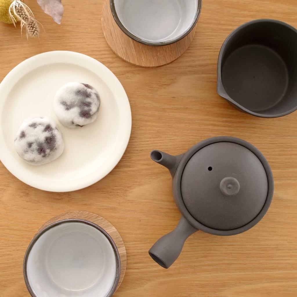 Kamoshika Dougu Shop Tea Time Teapot, Nao 150 Teapot Set, Yusamishi (Water Sinker), and 2 Sencha Bowls, Made In Japan, Banko Ware Pottery, Gift
