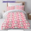 Pink Cartoon Art Pattern Bedding,Quilt Set Quilt Cover Pillowcase Home Birthday Gift (1 * duvet cover + 2 * pillowcase, without core)