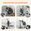 Cat Tower with House, Perch, Platforms and 4 Mice, Made of Wood, Plush and Sisal, 60x35x134 cm, Grey