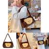 Butter Bear Pattern Cute Plush Shoulder Bag For Daily With Magnetic Closure And Card Pocket