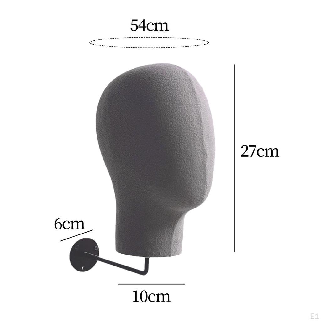 Mannequin Head Model Hat Rack Wig Display Durable Stand Wall Mounted for Hats