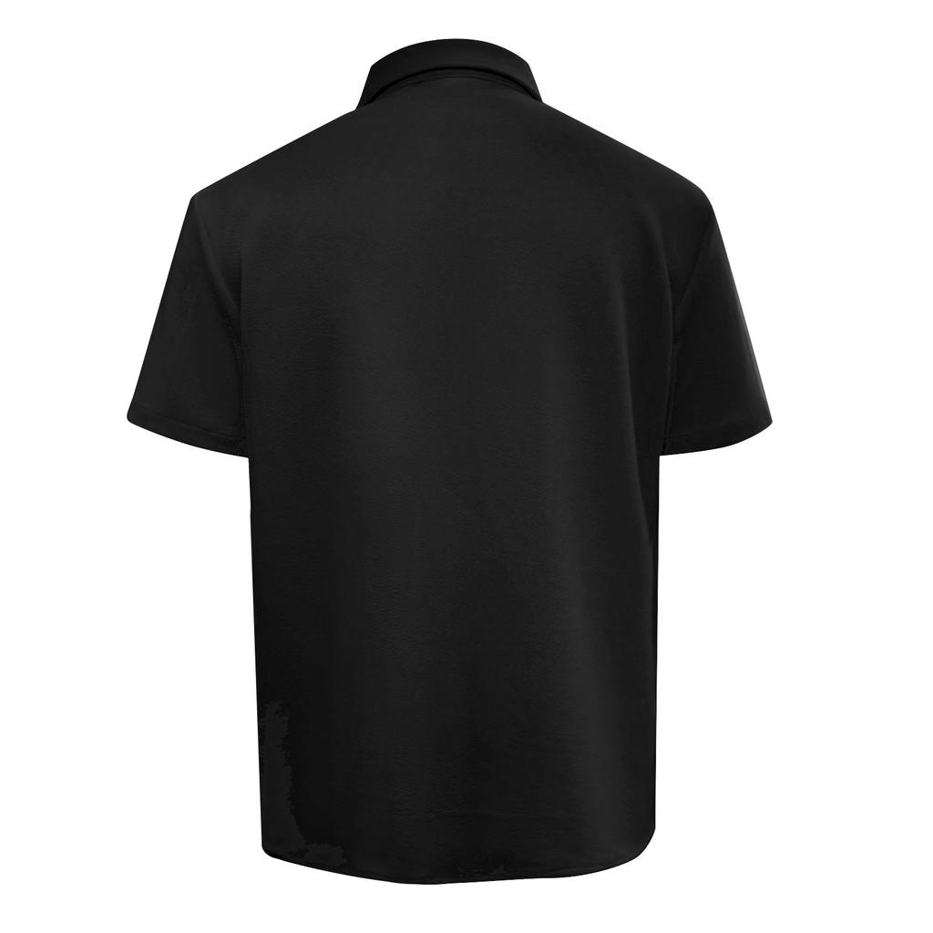 Men's Summer Solid Color Lapel Short-Sleeved Shirt Men's Casual Fashion Short-Sleeved Shirt