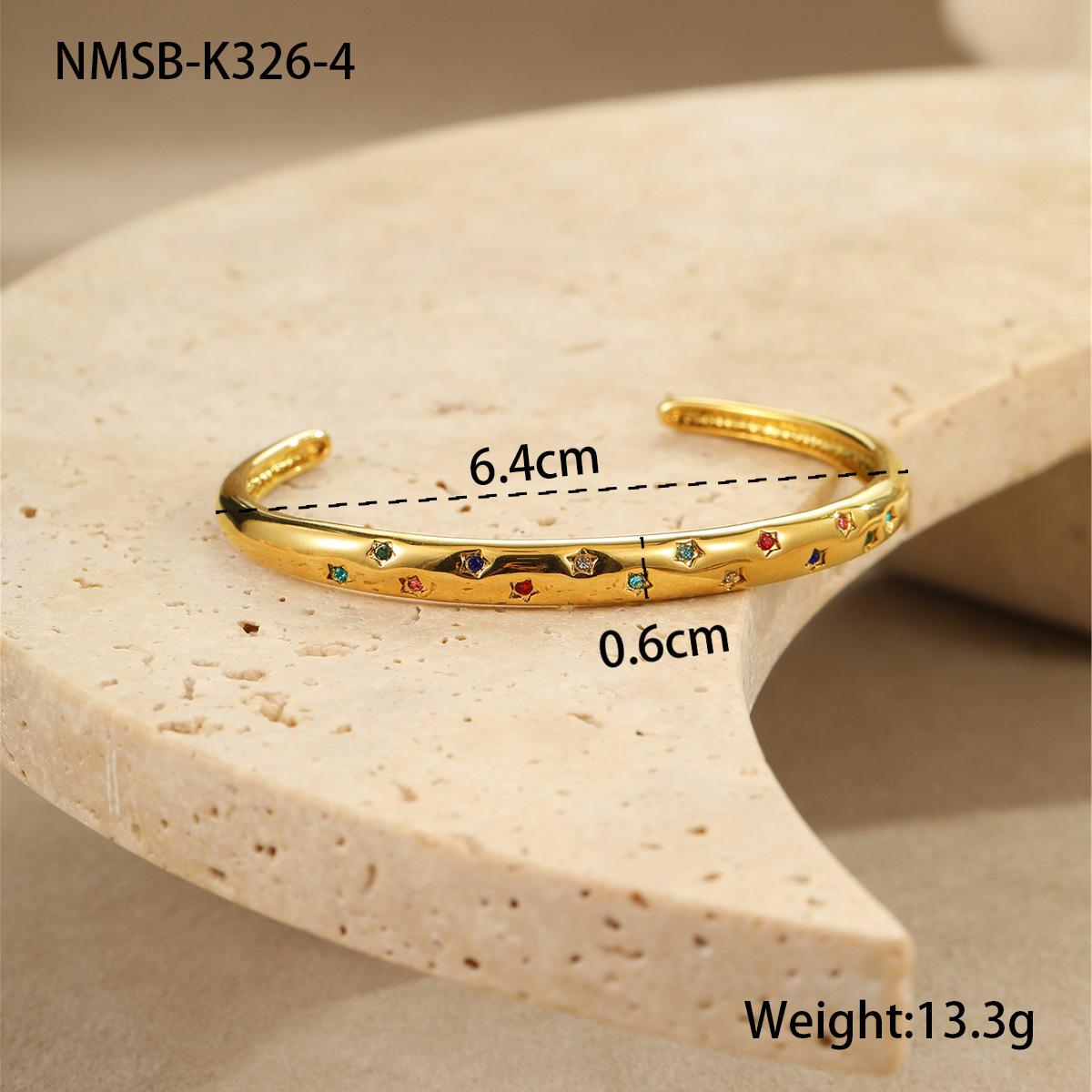 GEMCHIC Women s Stainless Steel Rhinestone Star Bracelet Fashion Design Adjustable Sparkling Bangle