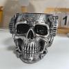 Style Flower Pot Resin Skull Planter with Drainage Hole for Home Office Decor Steampunk Skull Flower Vase Halloween Day