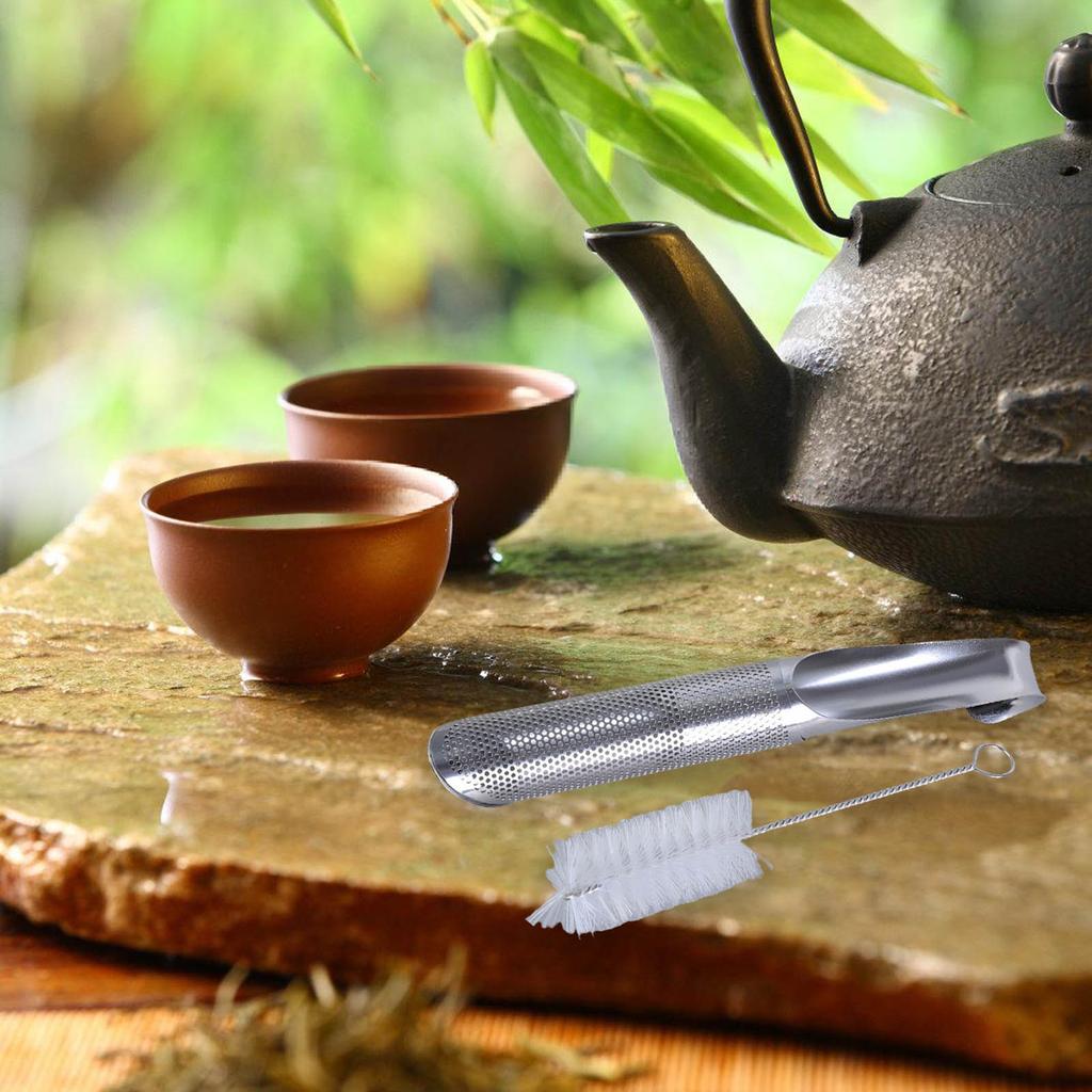 Praktyczny dyfuzor do herbaty ze stali nierdzewnej z haczykiem do zawieszania, uchwytem, rurką sitkową spożywczą do herbaty liściastej i kawy