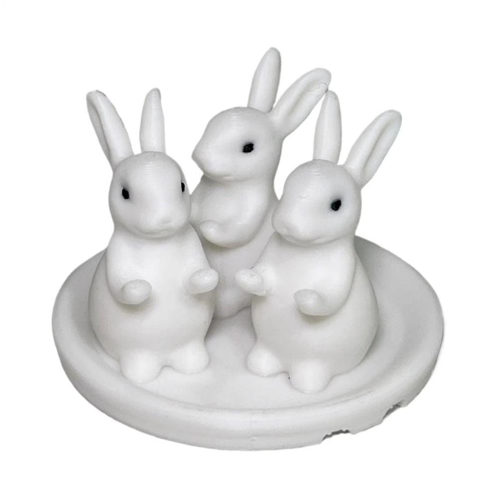 Table Desk Easter Bunny Cake Stand 3D Printed Bunny Jewelry Dish  Home Entryway
