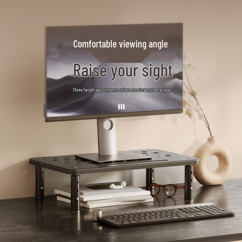 Adjustable Carbon Steel Laptop Riser and Desktop Cooling Stand