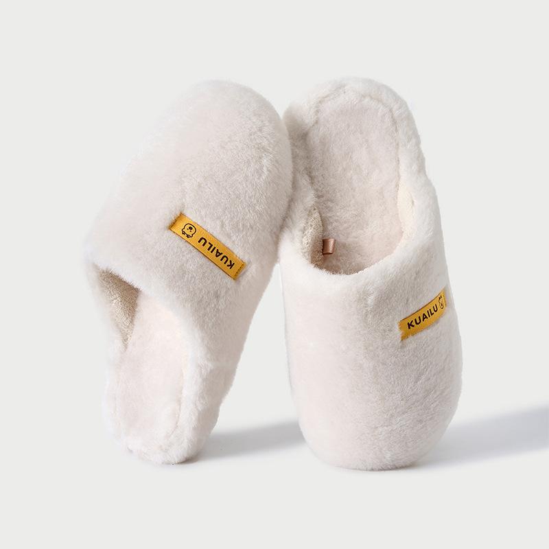 Weiche Hausschuhe, Bett-Baumwollpantoffeln, Damen Indoor Zuhause rutschfest und warm, einfache Halbschlappen-Baumwollschuhe können draußen getragen werden