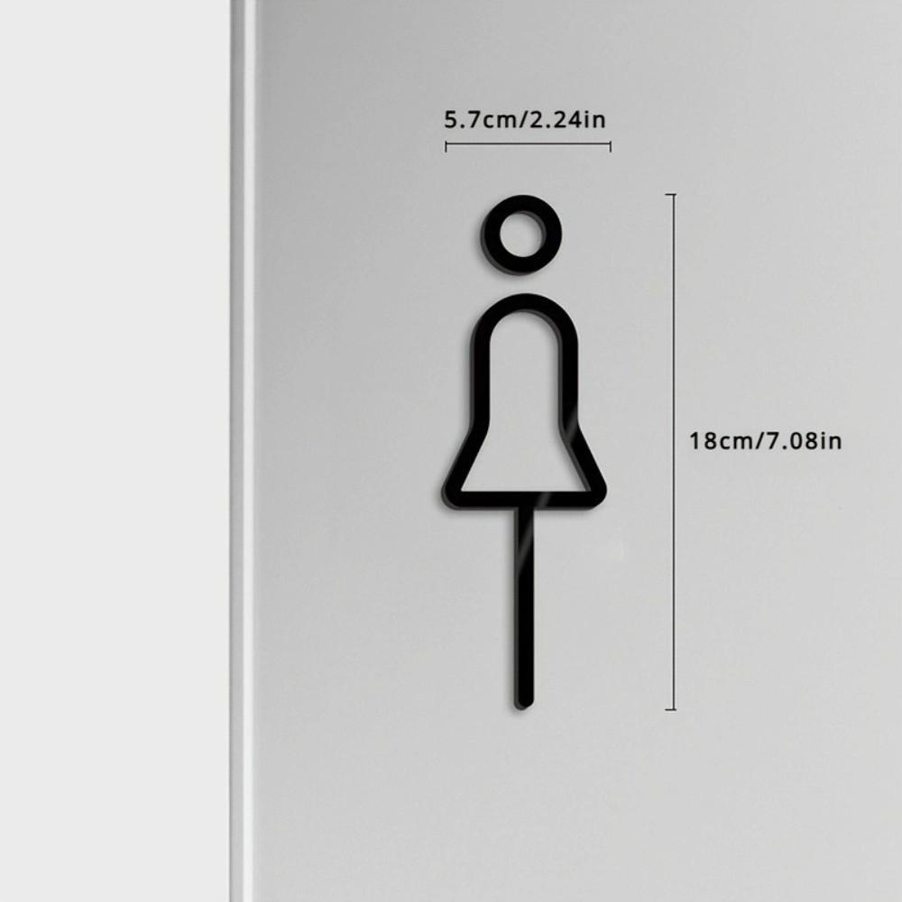 Wash Room Door Toilet Sign Black Gold Color Wc Holder Signage Board Fashion Wall Label Sticker