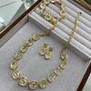 Light Luxury Fresh And Shiny Crystal Micro-Inlaid Super Flash Bracelet Necklace Design Fashion High-End Trend Element Suit Women