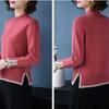 Fall/Winter Women's Semi-Turtleneck Sweater Thickened Loose Pullover Knitwear Split Stretch Knit Jumper