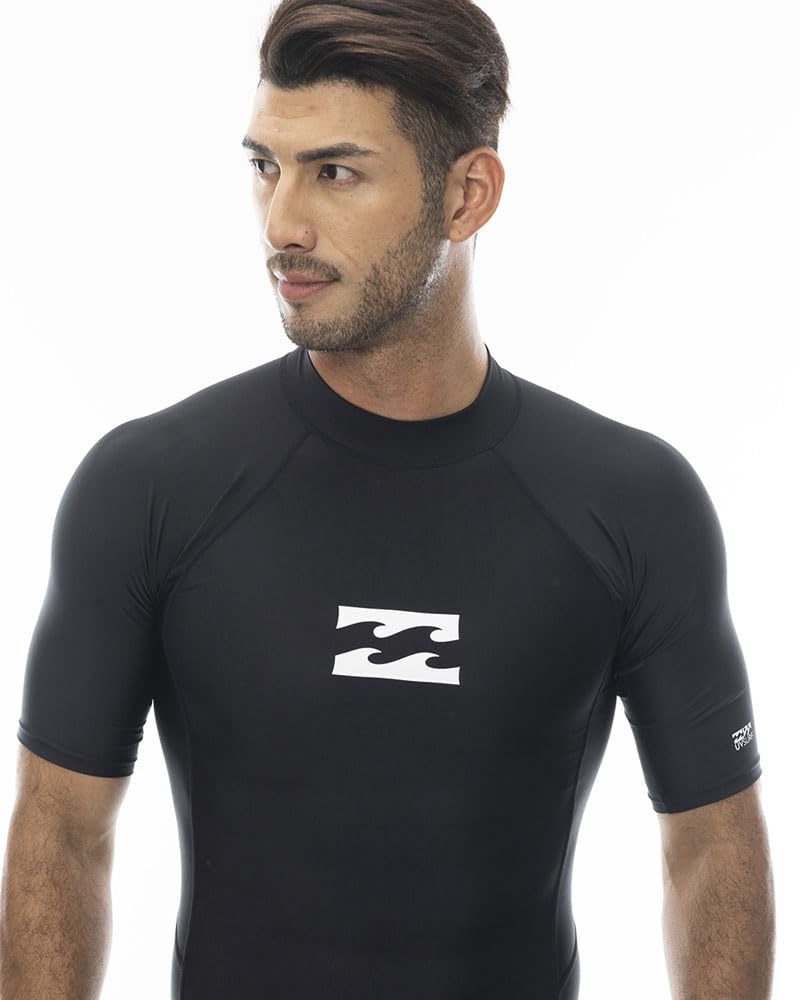 High Neck Short Sleeve Logo Rash Guard