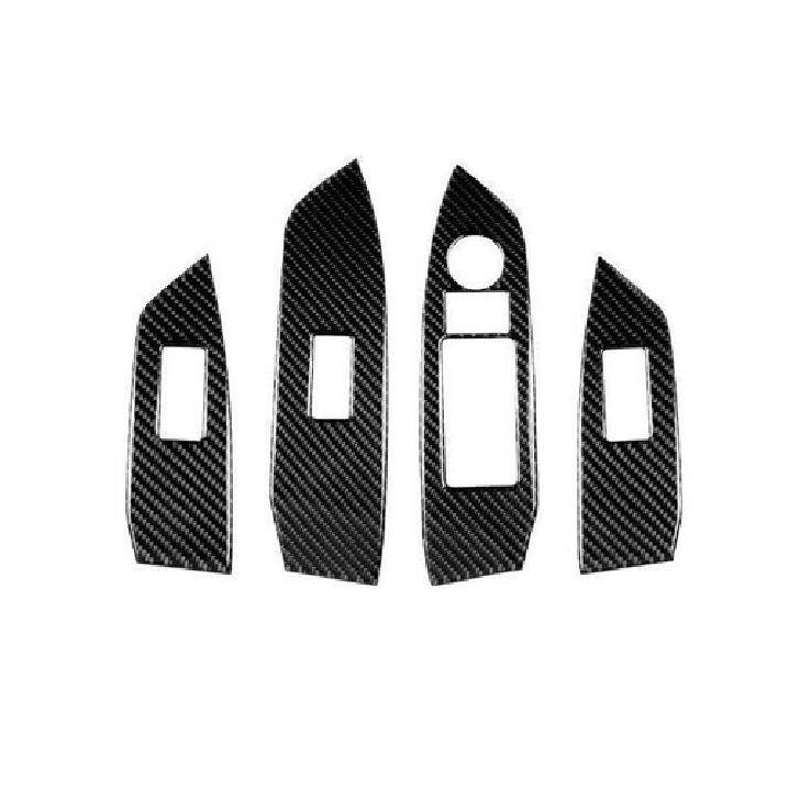 For Mazda CX-5 2017-2024 Real Carbon Fiber Window Lift Lock Switch Panel Trim