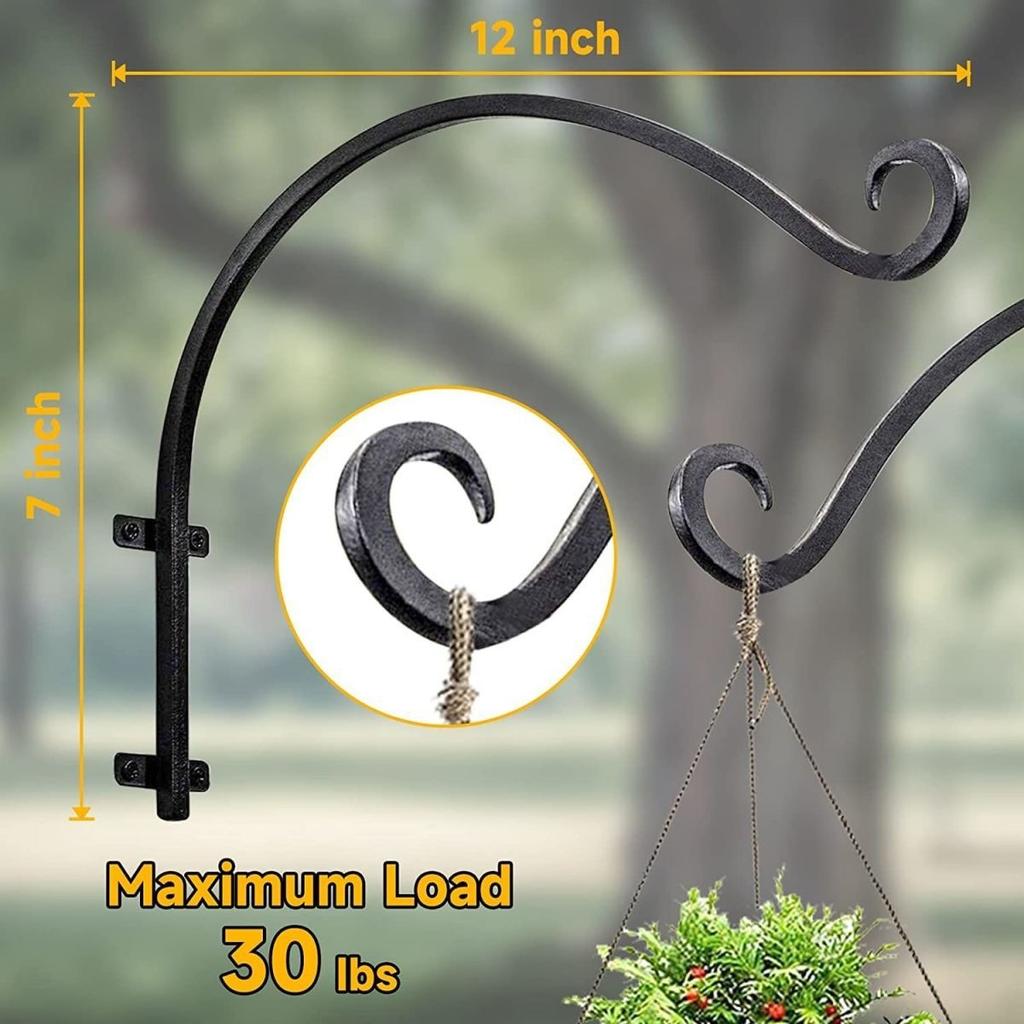 Iron Hooks Hanging Hanging Baskets Plant Holders Hand Forged for Flower Baskets Flower Pots Lanterns Wind Chime Hangings