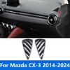 For Mazda CX-3 CX3 2014-   2024 Carbon Fiber Front Upper Air Condition AC Vent Outlet Cover Trim Sticker Car Styling