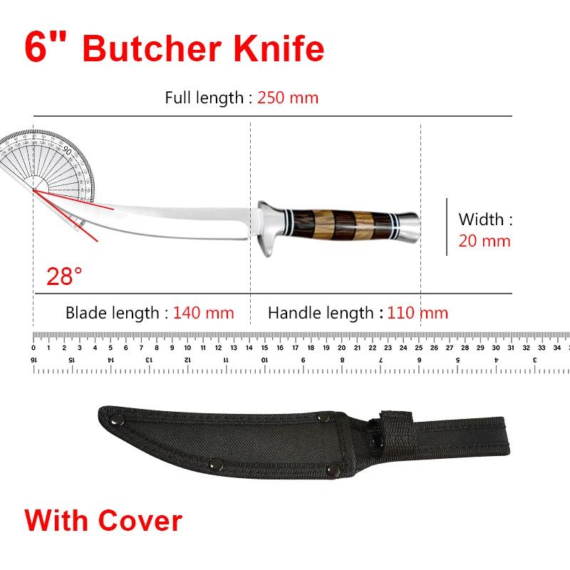 Forged Kitchen Knives Meat Cleaver Chopping Vegetables Butcher Knives Hiking Camping Barbecue Outdoor Survival Knife Wood Handle