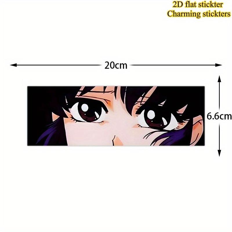 Anime Girl Peeking Eyes Sticker, Waterproof Vinyl Decal, Cool Cartoon Graphic Accessory for Motorcycle Car Helmet Bicycle Laptop