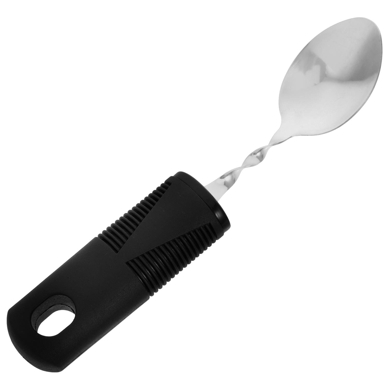 

Anti-shake Spoon Disability Adaptive Silverware Knife and Fork Tremor Stainless Steel Soup чёрный