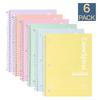 Deli Morandi Spiral Notebook 6-Pack, College Ruled, Thick Paper 140 Pages, 8x10.5 Inch, Assorted Colors