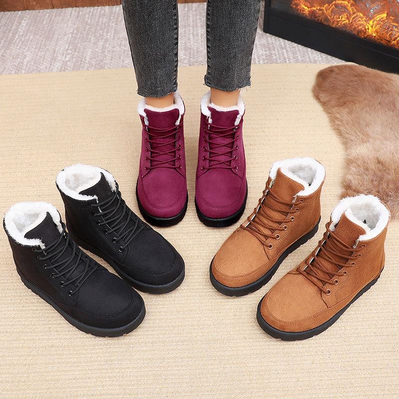 Women's 2026 New Winter Snow Boots, Plus Size Ladies Cotton Shoes, Thick Sole Cold-proof Warm High-top Cotton Boots, Fashion Non-slip Winter Footwear