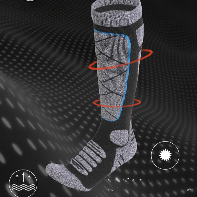 Winter Men's Ski Sports Socks Thickened Comfortable Mountaineering Socks Towel Bottomed Long Tube Socks Warm High Tube Socks