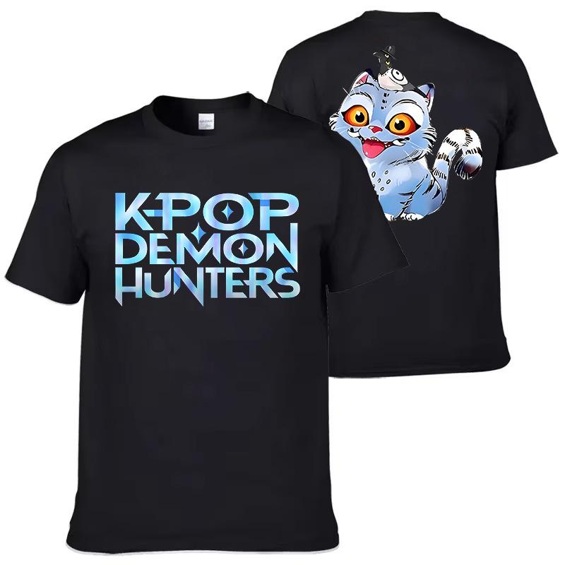 K-pop Lovkyně démonů Rumi Mira Zpey Vzor filmu Unisex Originální Harajuku styl Vysoce kvalitní bavlněné tričko Streetwear