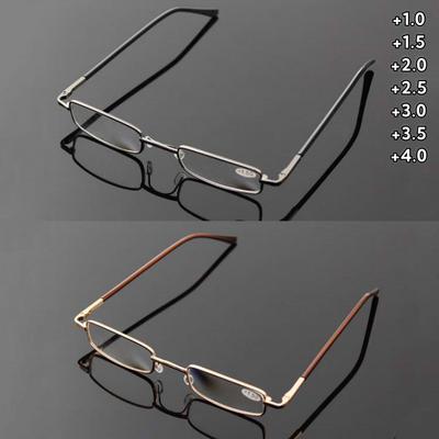 Business Metal Small Square Full Frame Reading Glasses Ultra Light Comfortable Artistic Retro Unisex Eyeglasses +1.0 To +4.0