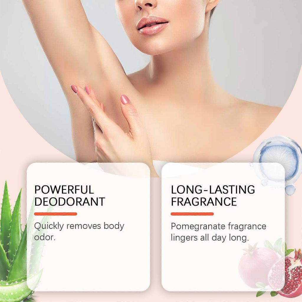 Pomegranate body fragrance stick, portable, fresh and long-lasting fragrance, pomegranate essence skin care deodorant.
