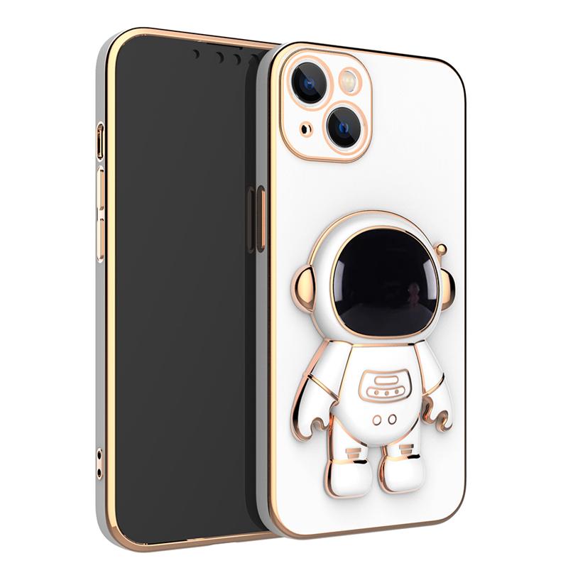 Luxury Chic 3D Astronaut Plating Phone Case For iPhone 15 14 13 12 11 Xs Pro Max Mini X 8 7 Plus SE Portable Holder Stand Cover