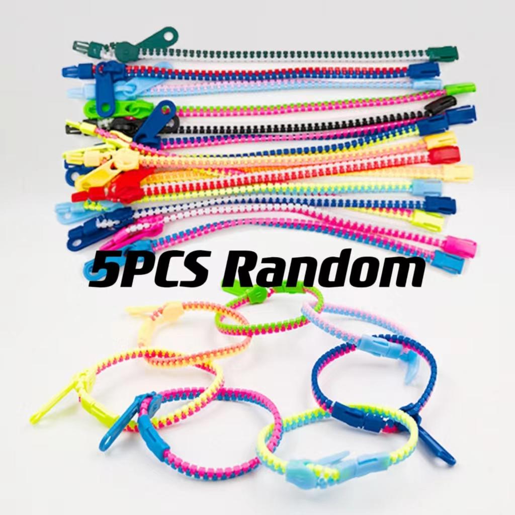 Candy Two-color Zipper Chain Bracelet Fidget Sensory Stress Relief Toys For Children With Autism Adults Anxiety Antistress Gifts