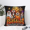 Bulldogs Because People are Creepy Halloween Dogs Pillow Cover  Fashion Pillow Case For Living Room Chair Comfy Pillowcases Gift