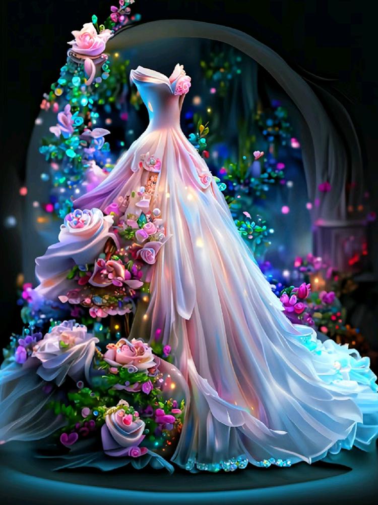 5D DIY Diament Malowany Anioł Elegancki Wodny Diament Damska Sukienka Diamentowa Sztuka Zestaw Biżuteria Haft Dekoracja Prezent