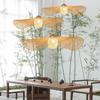 Bamboo Rattan Lampshade Ceiling Handwoven Wicker Pendant Light Bamboo Chandelier Light Cover Lampshade