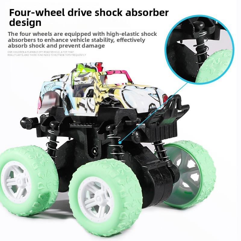Inertial Off Road Car Toy For Kids With Large Wheels And Artistic Painting