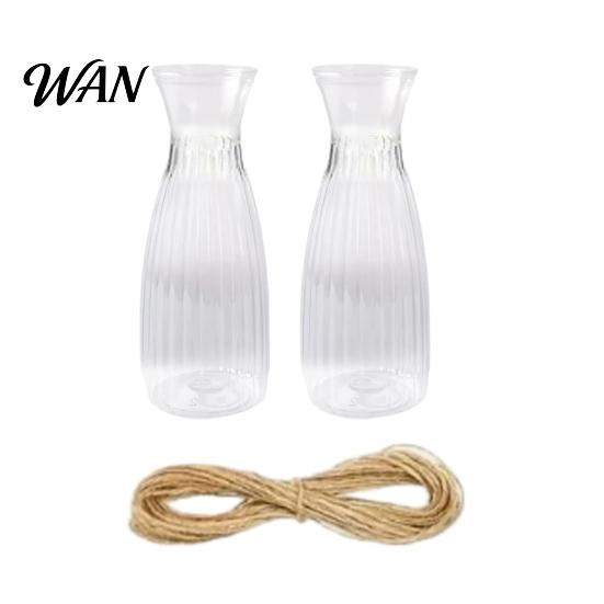 Handmade Plastic Vase Clear Bud Vases, Modern Table Centerpiece Flower Vase, Simple Minimalist Design Transparent Decorative for Home Dining 2pcs