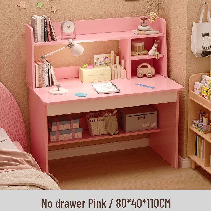Primary School Students’ Desk & Chair Set with Integrated Bookshelf – Simple Study & Writing Computer Desk