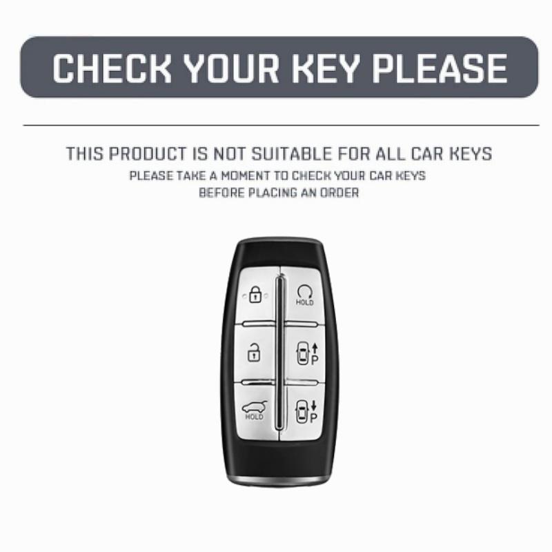 Leather Car Key Case Smart Remote Fob Protector Cover Auto Accessories For Hyundai Genesis GV70 GV80 2021 2022 G70 G80 2023 2024