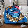 Lilo Stitch Tropical Adventure Flannel Blanket Super Soft Warm Cozy Blanket For Sofa Bed Office Travel Allseason Home Decor Gift