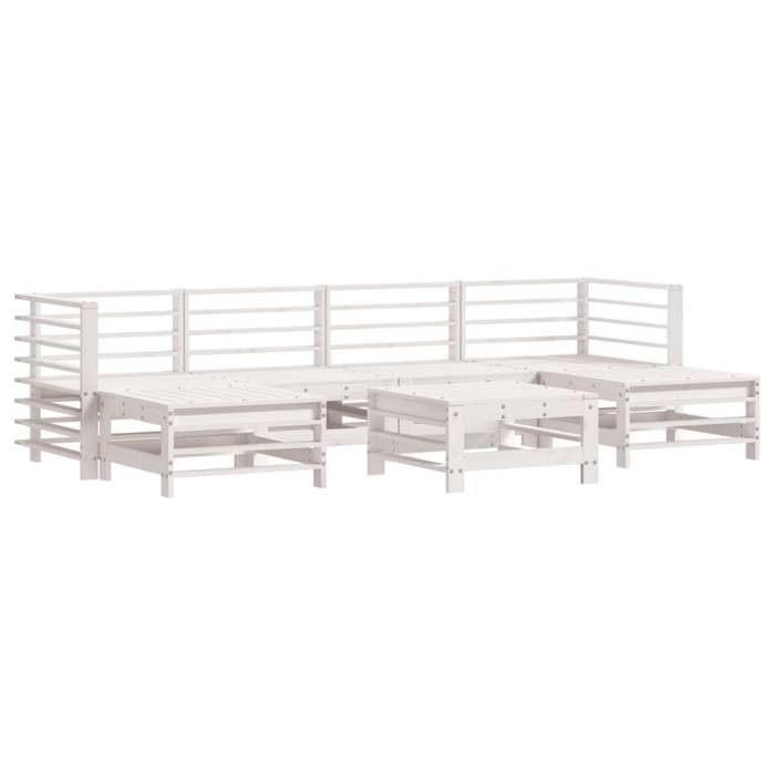 VidaXL Salon de Jardin avec Coussins 7 pcs, Canapés avec Dossier et Accoudoir, Ensemble de Meubles avec Table Basse Patio 3185949