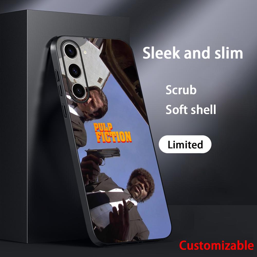 Classic Movies Pulp Fictions Poster Phone Case For Samsung Galaxy S26 S25 S24 S23 S22 S21 Plus Ultra Note20 Soft Black