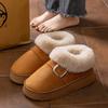 Pantufas de Algodão para Aquecer os Pés para Casais, Pantufas Antiderrapantes de Sola Grossa, Pantufas de Algodão Grossas para Outono e Inverno, Saco e Sapatos de Algodão Plush