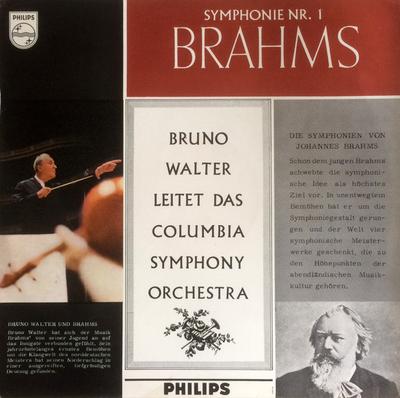 LP Record JOHANNES BRAHMS  BRUNO WALTER  CO  Symphonie Nr. 1 CMoll Op. 68 A140462L Philips Netherland Classical Used